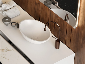 PEARL - Countertop oval Solid Surface washbasin by MOMA Design - view 2